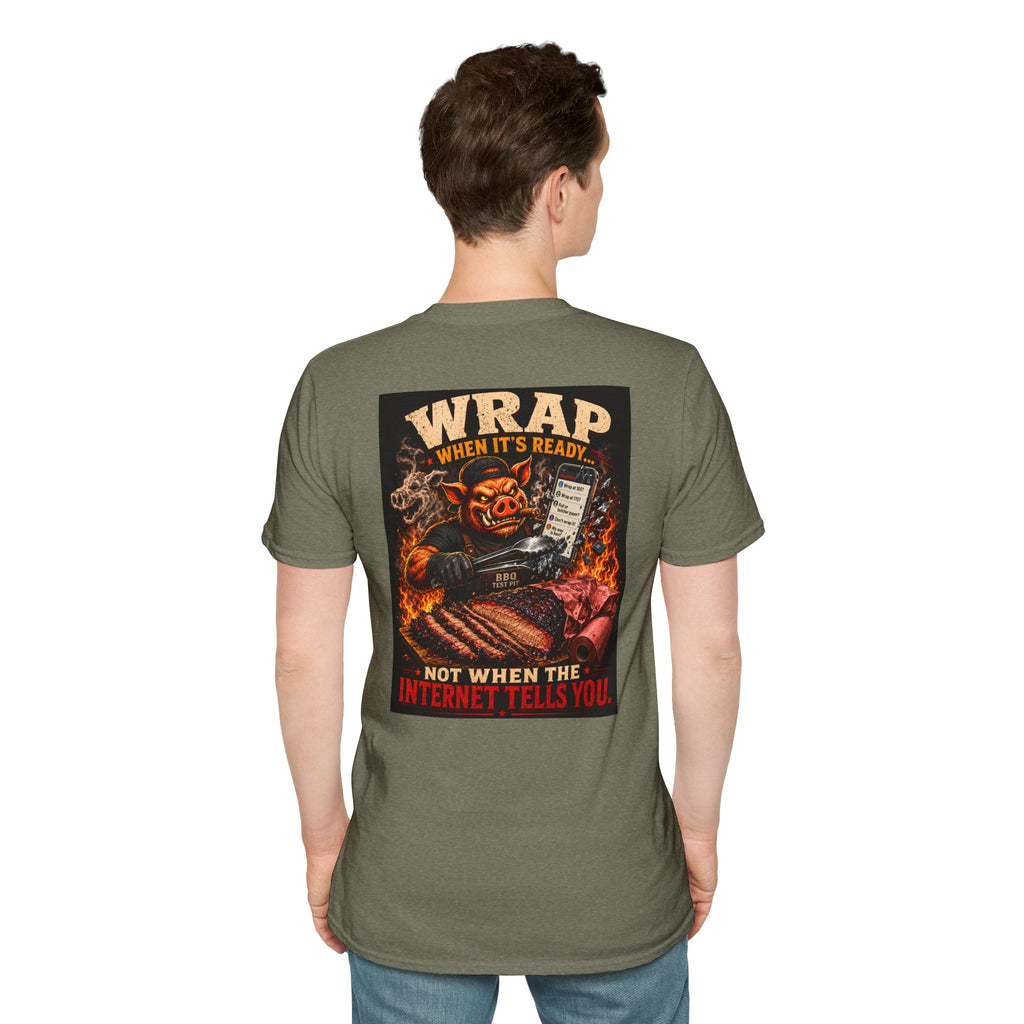 BBQ Test Pit Wrap When It's Ready tee mockup