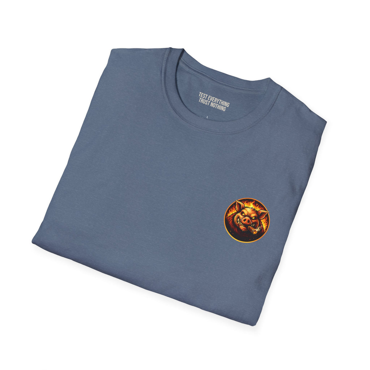 BBQ Test Pit logo soft tee mockup