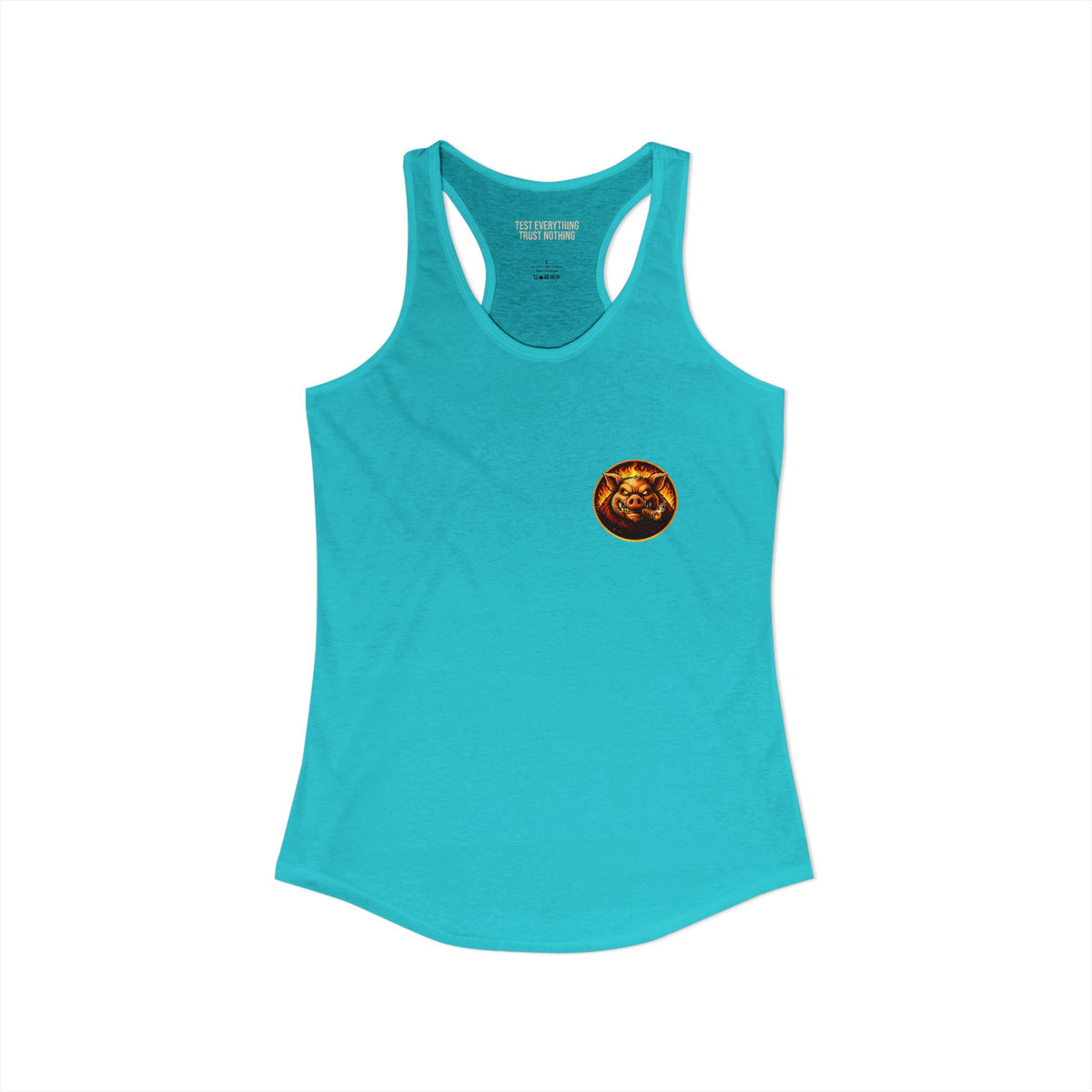 BBQ Test Pit logo women's tank mockup