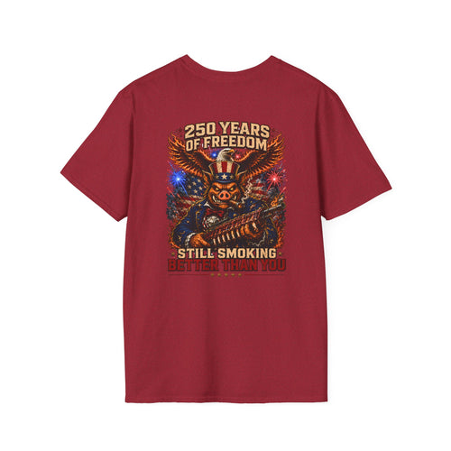 BBQ Test Pit 250 Years of Freedom tee mockup