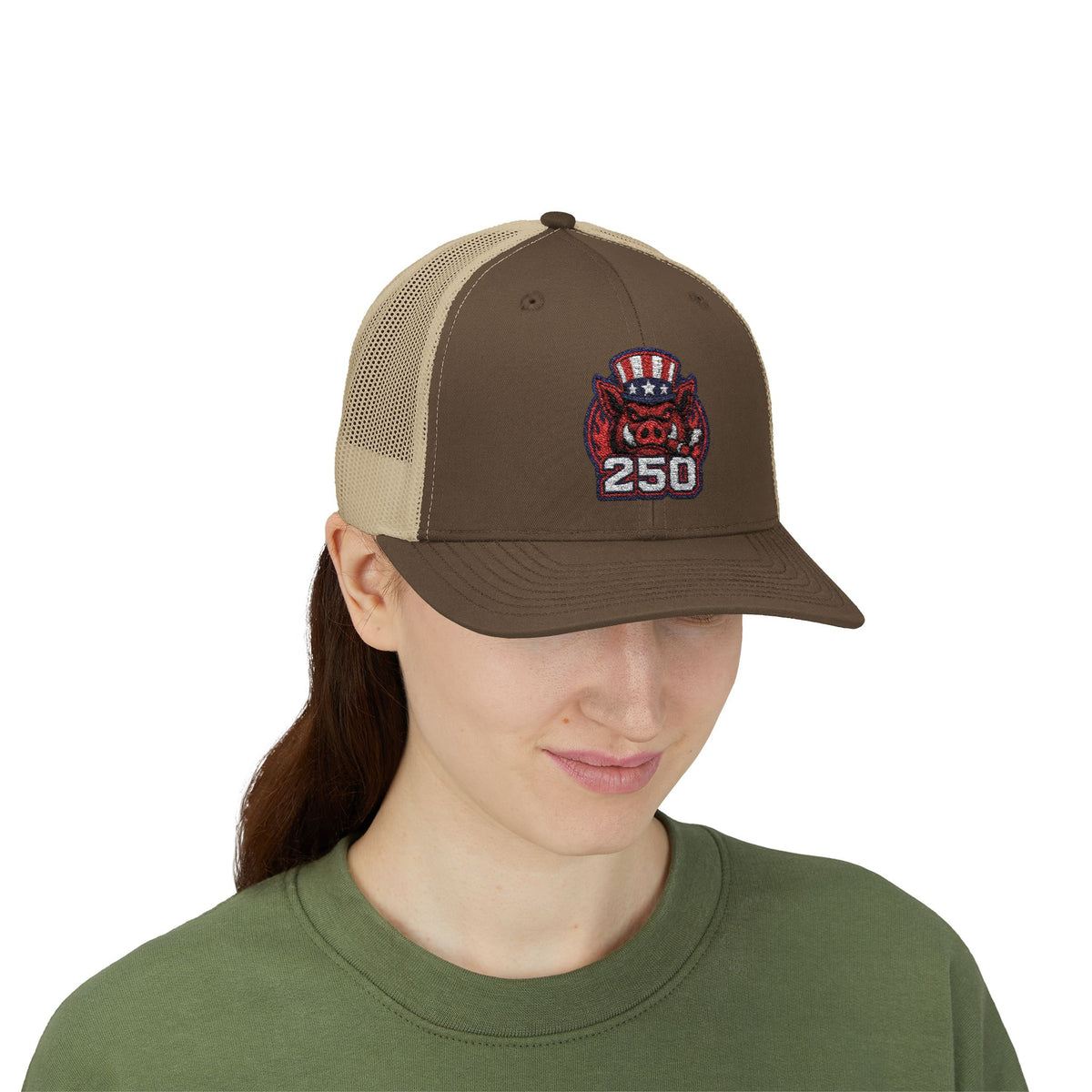 BBQ Test Pit 250 Years of Freedom trucker hat mockup