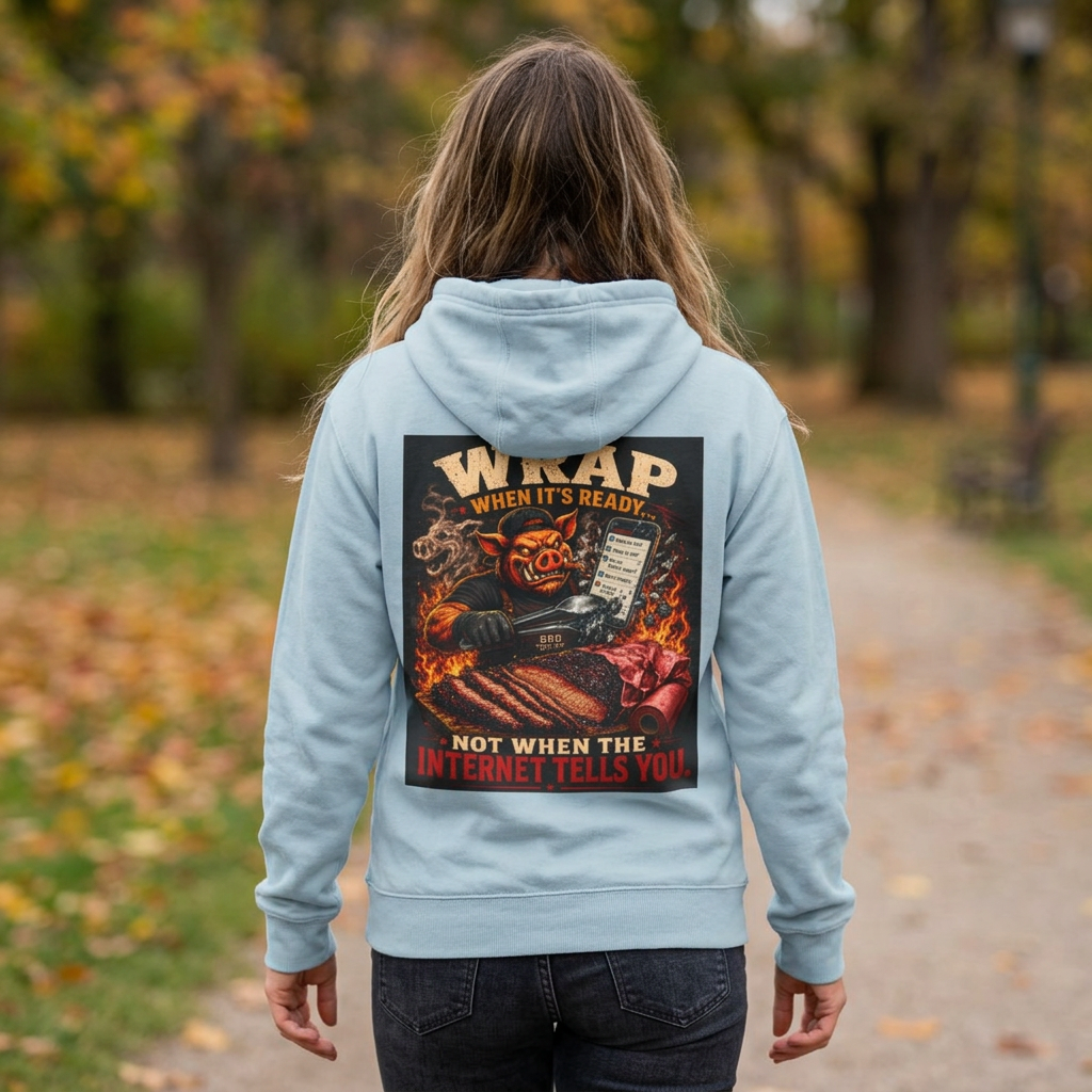 BBQ Test Pit Wrap When It's Ready hoodie mockup