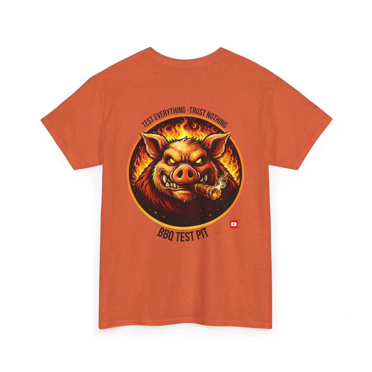 BBQ Test Pit logo tee mockup