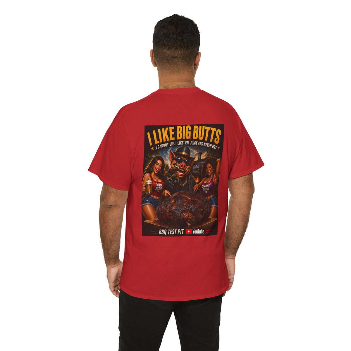 BBQ Test Pit I Like Big Butts tee mockup