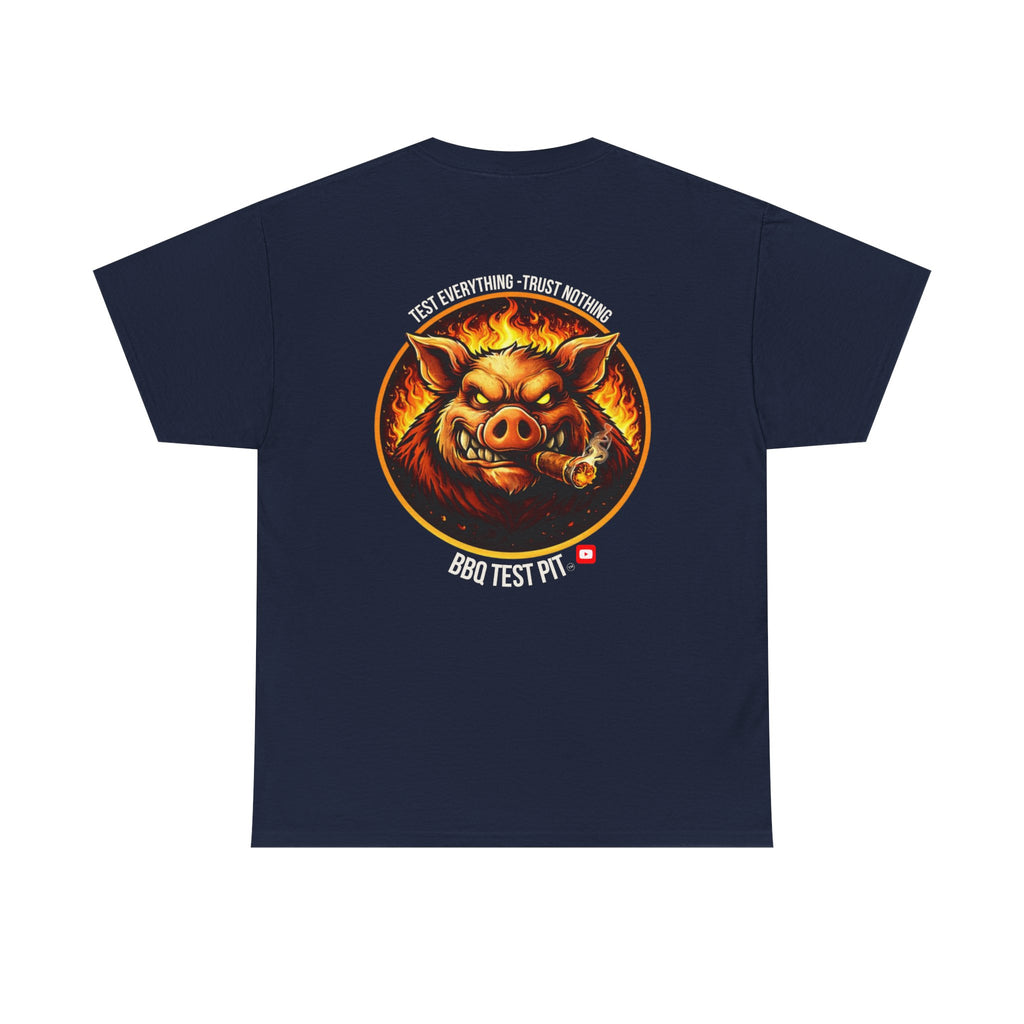 BBQ Test Pit logo tee mockup