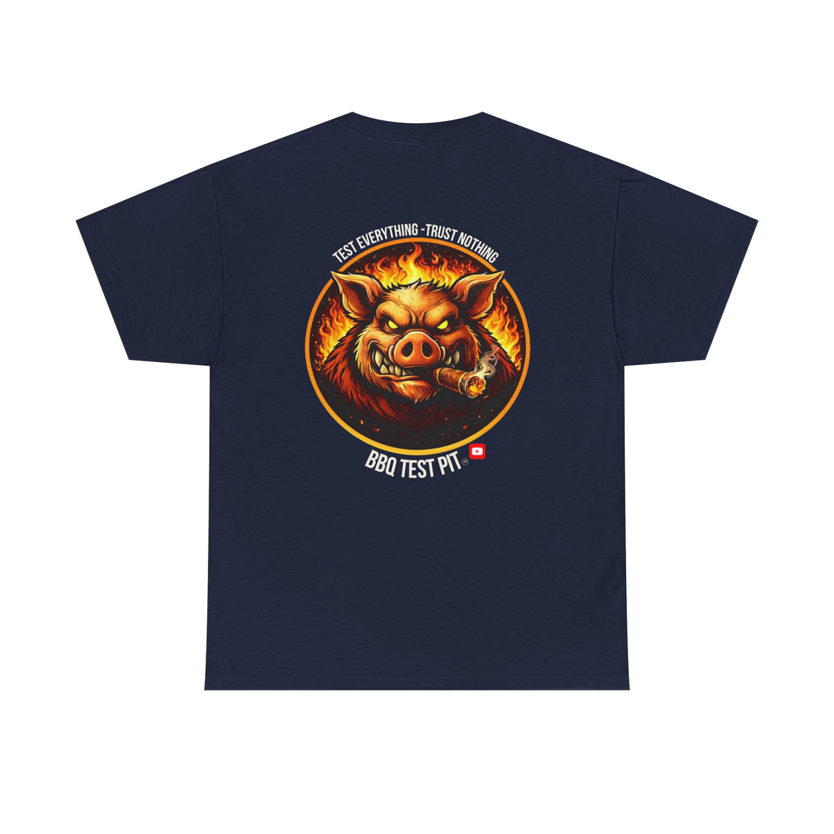 BBQ Test Pit logo tee mockup