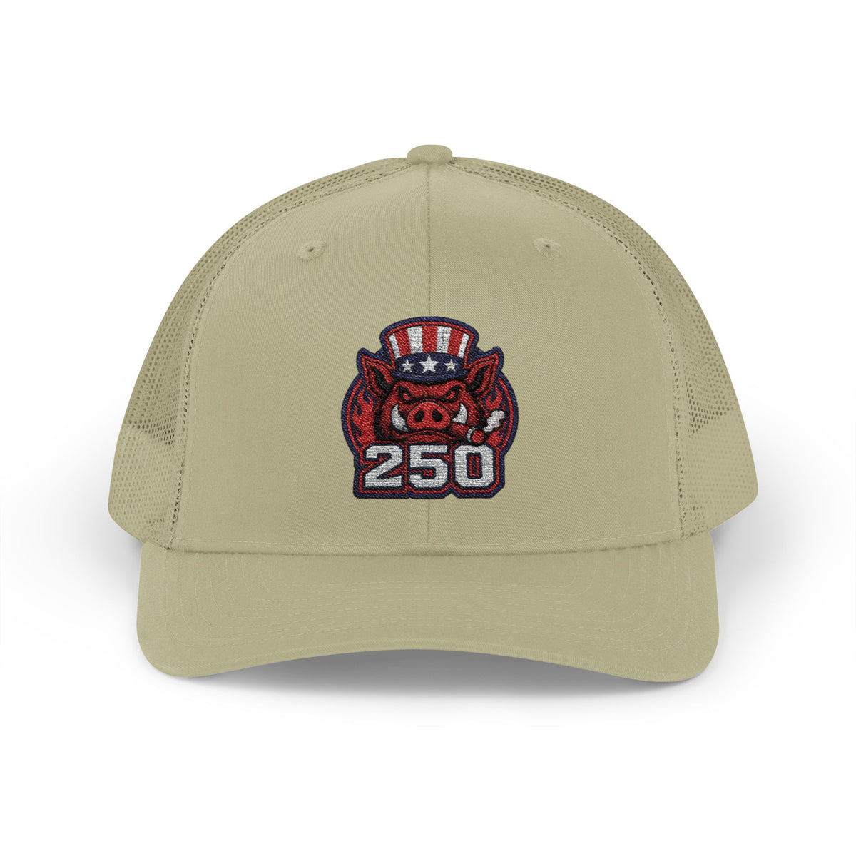 BBQ Test Pit 250 Years of Freedom trucker hat mockup
