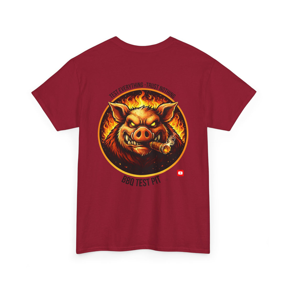 BBQ Test Pit logo tee mockup