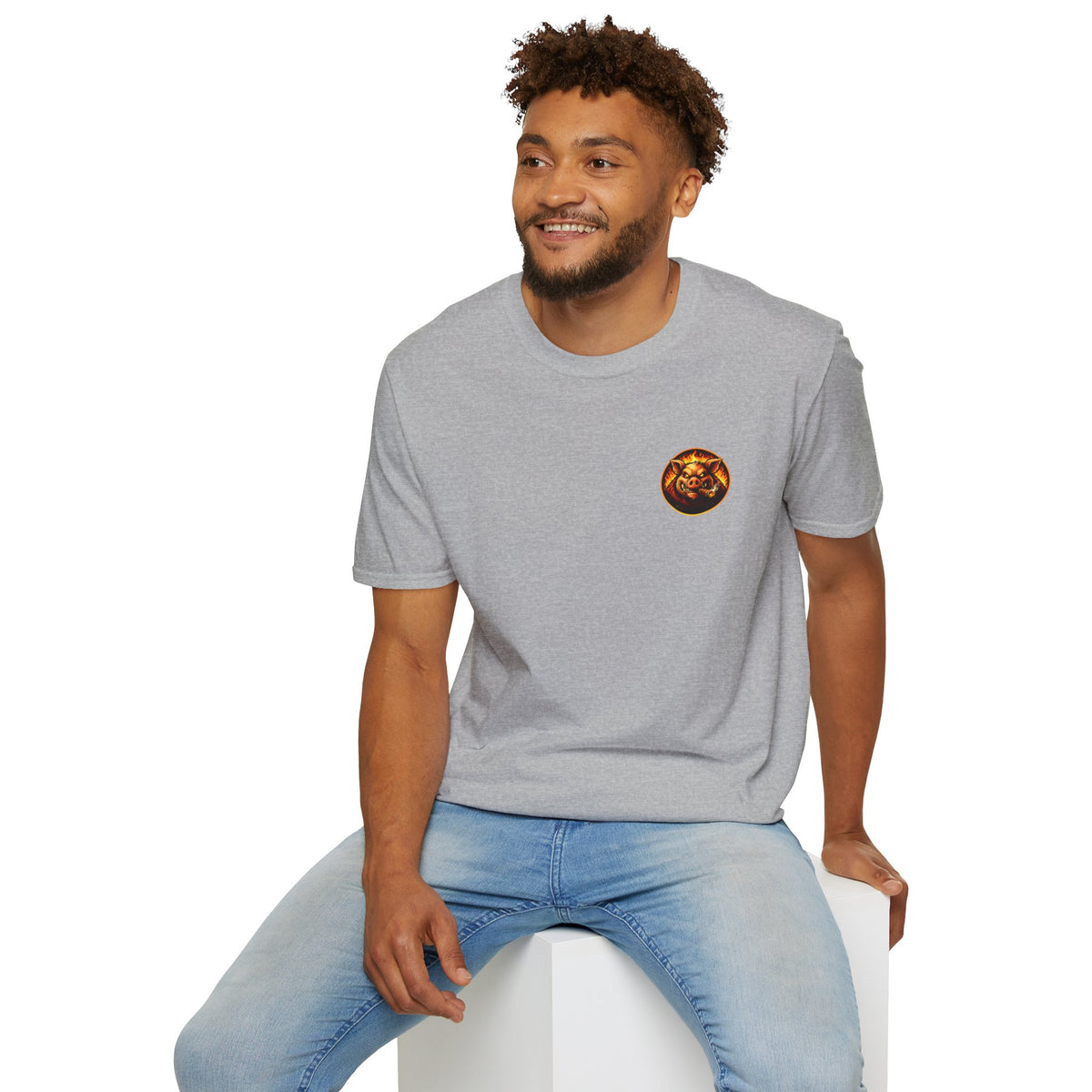 BBQ Test Pit I Like Big Butts soft tee mockup