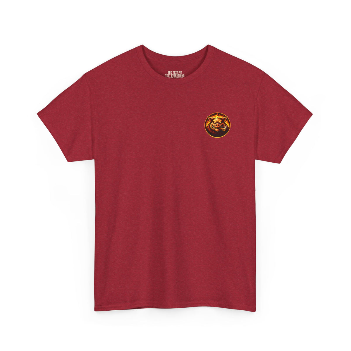 BBQ Test Pit Stop Calling It BBQ heavy tee mockup