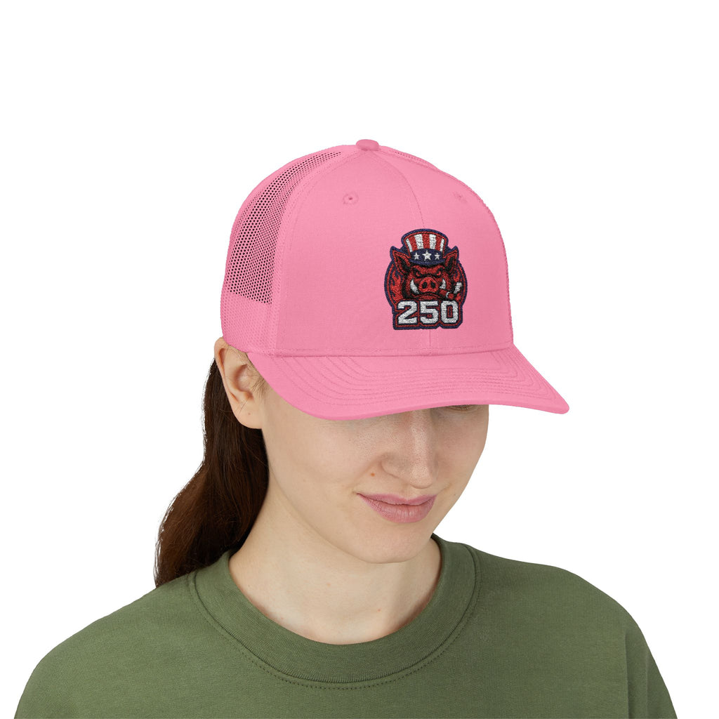 BBQ Test Pit 250 Years of Freedom trucker hat mockup