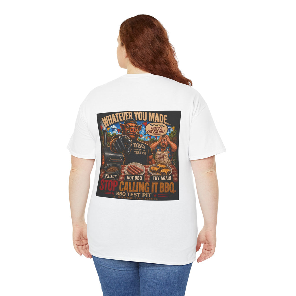 BBQ Test Pit Stop Calling It BBQ heavy tee mockup