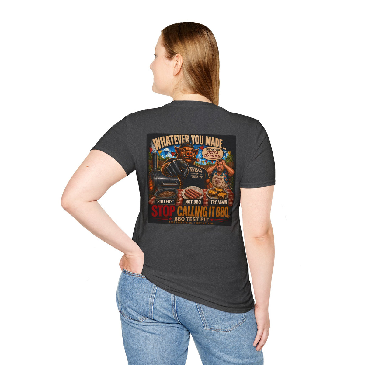 BBQ Test Pit Stop Calling It BBQ tee mockup