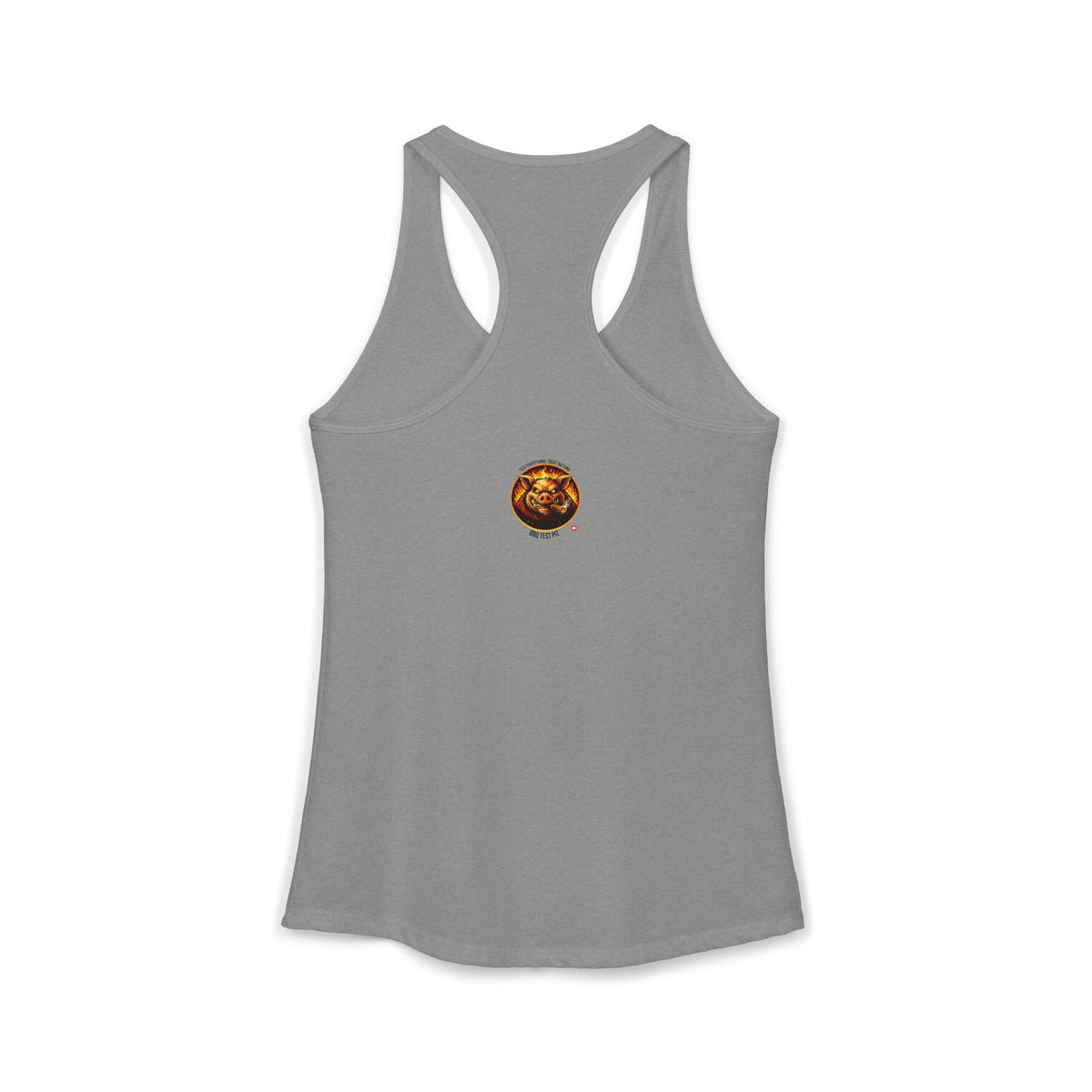 BBQ Test Pit logo women's tank mockup
