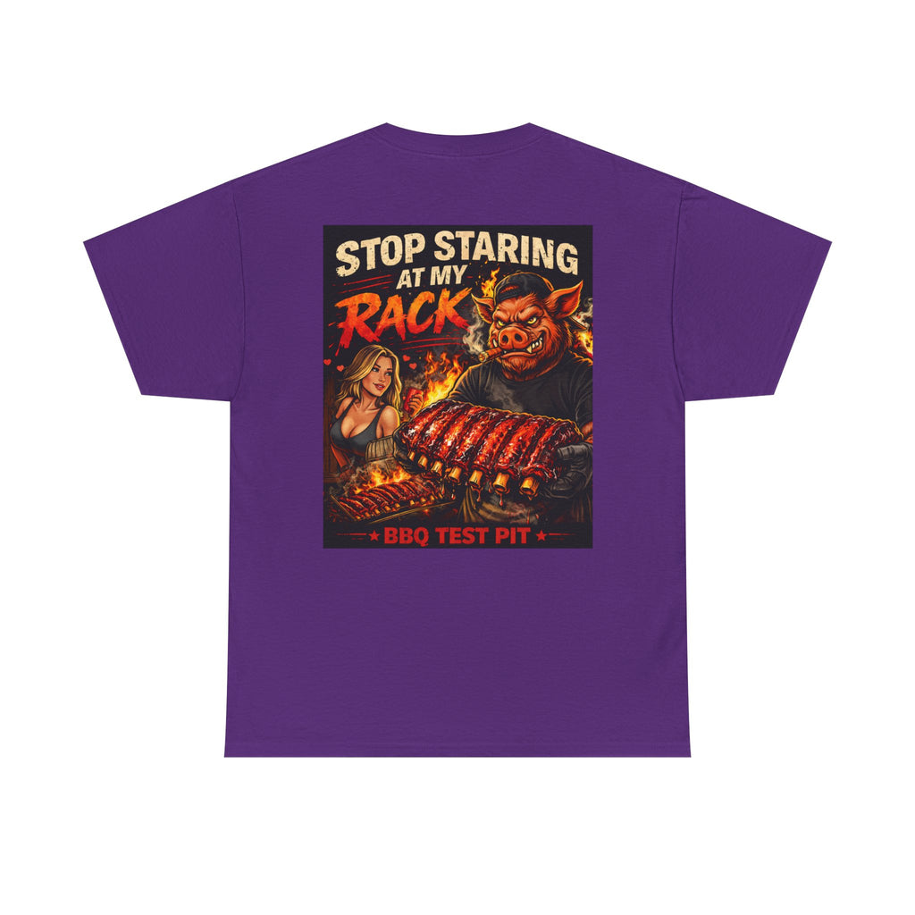 BBQ Test Pit Stop Staring At My Rack tee mockup