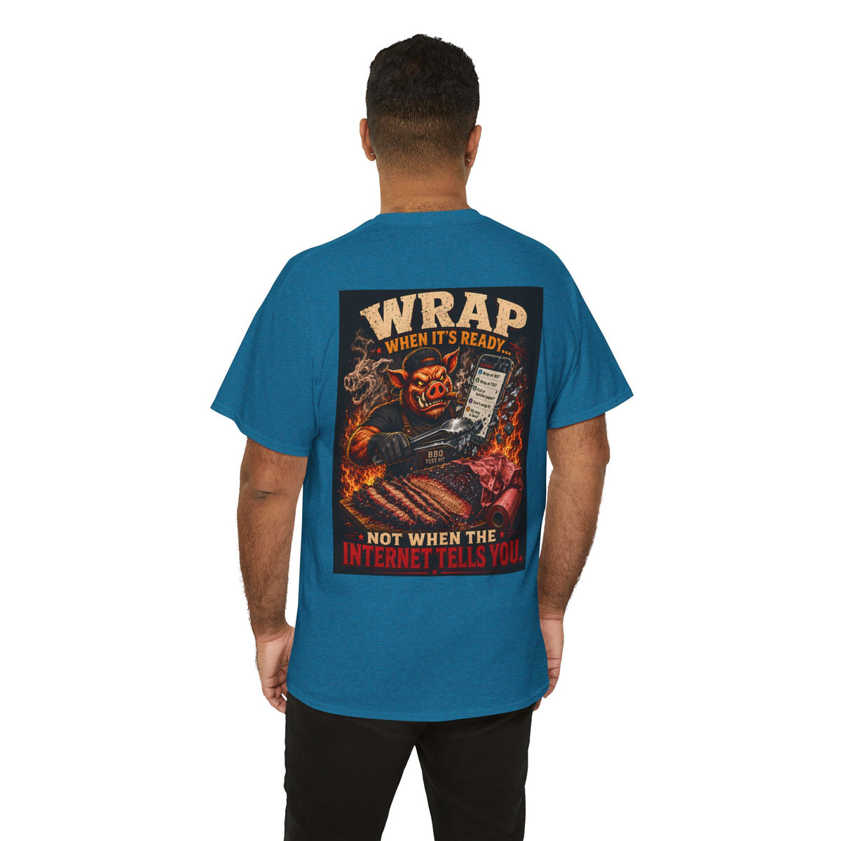 BBQ Test Pit Wrap When It's Ready soft tee mockup