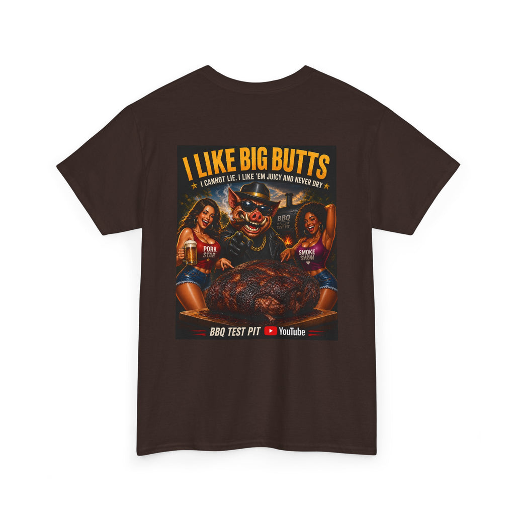 BBQ Test Pit I Like Big Butts tee mockup