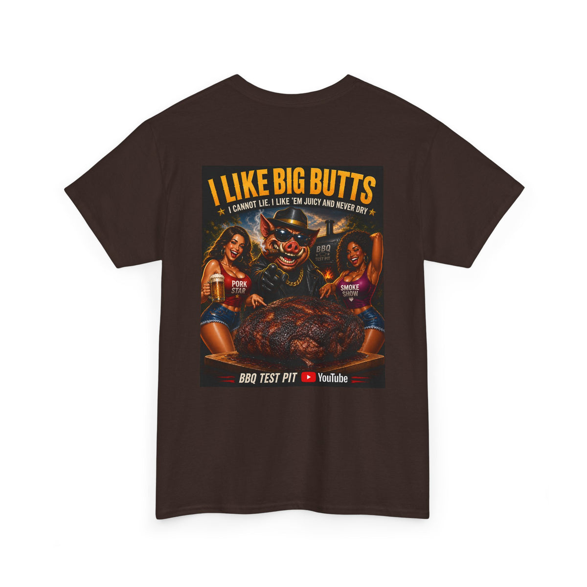 BBQ Test Pit I Like Big Butts tee mockup