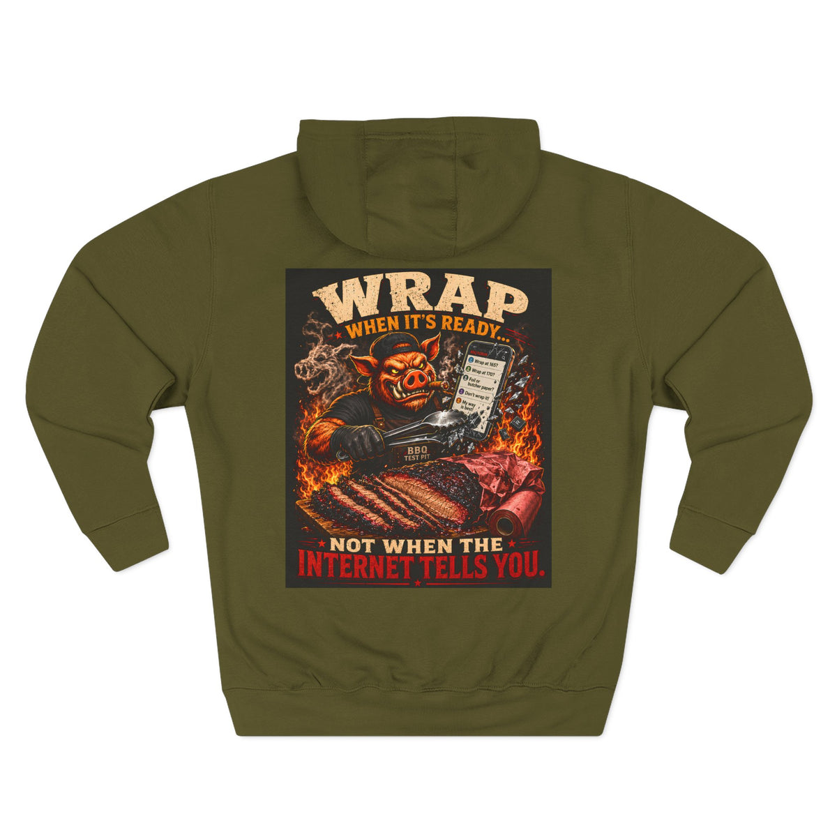 BBQ Test Pit Wrap When It's Ready hoodie mockup