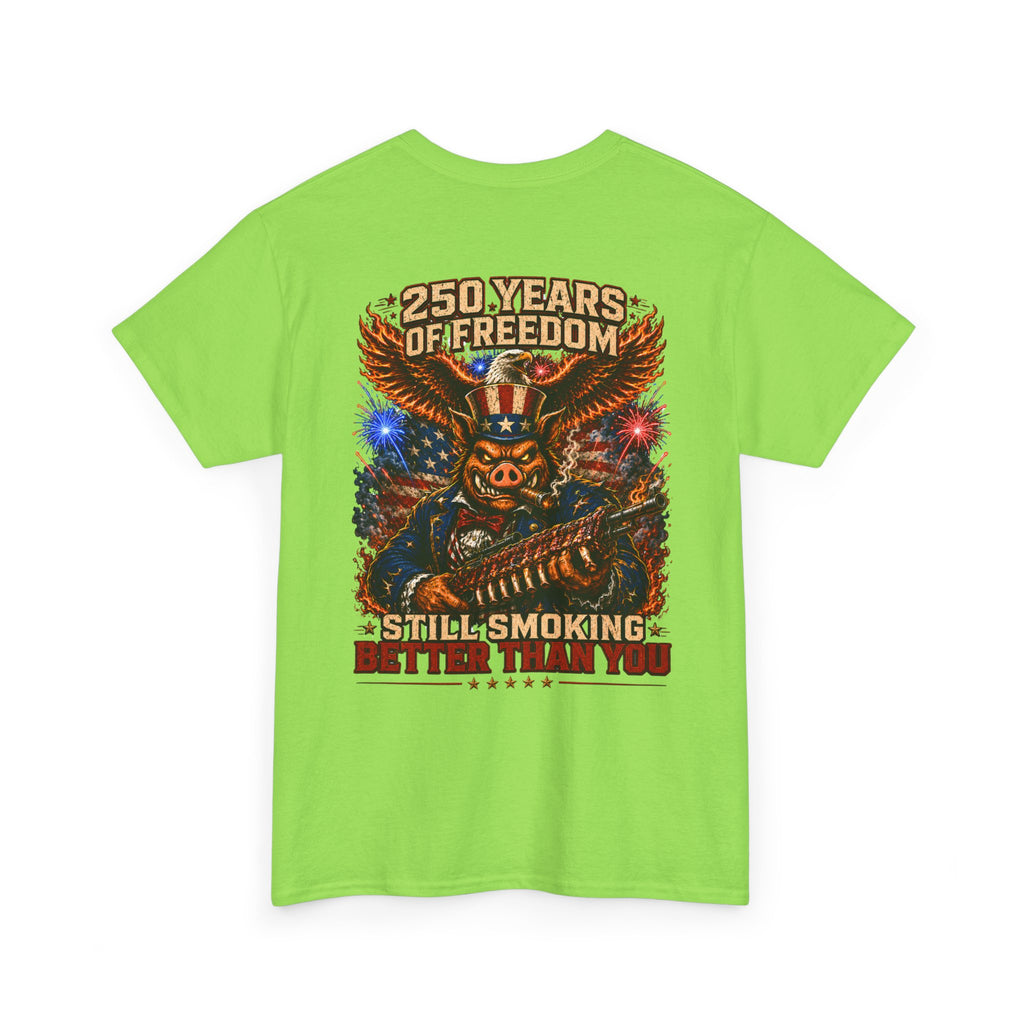 BBQ Test Pit 250 Years of Freedom soft tee mockup