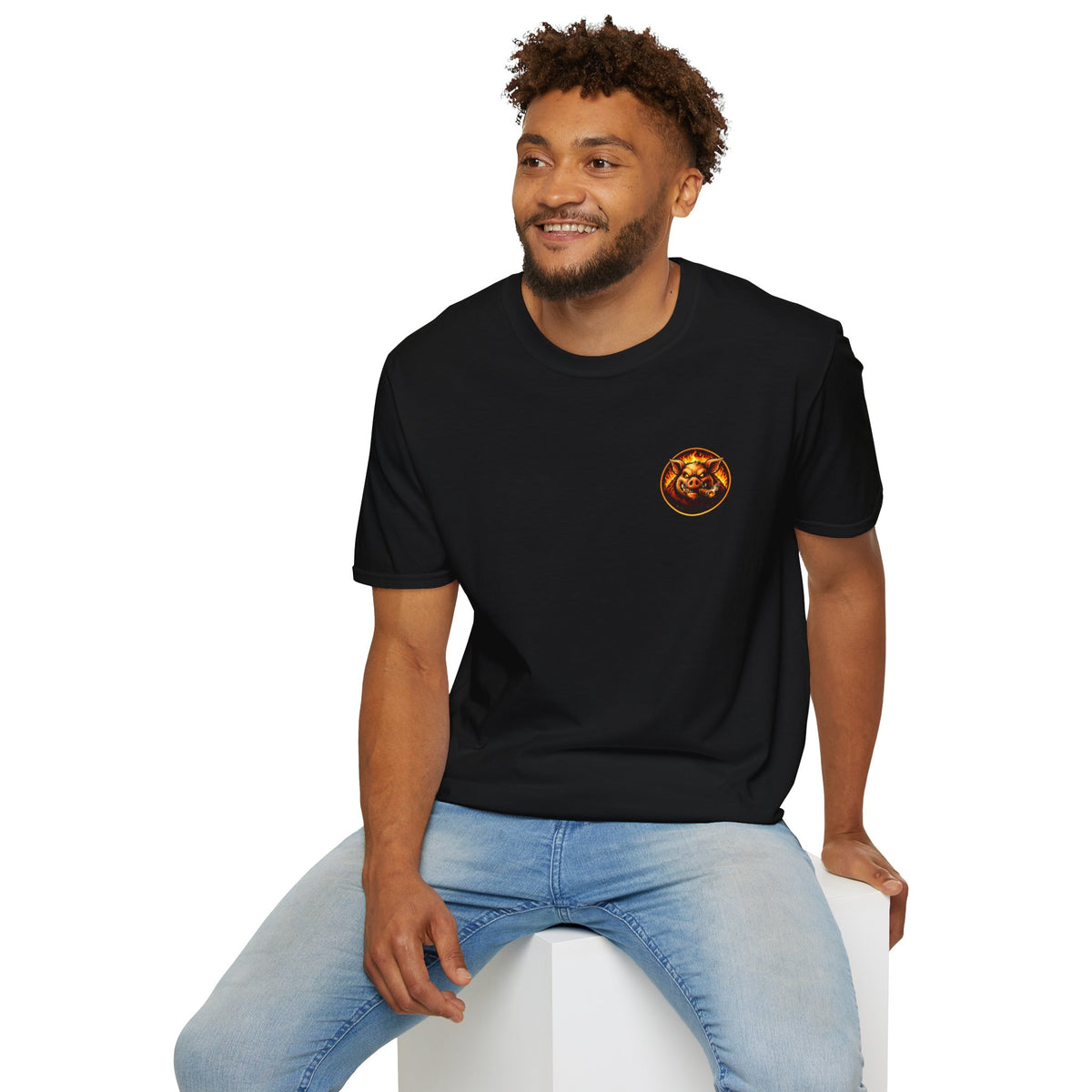 BBQ Test Pit I Like Big Butts soft tee mockup