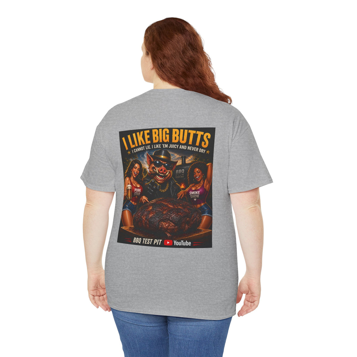BBQ Test Pit I Like Big Butts tee mockup