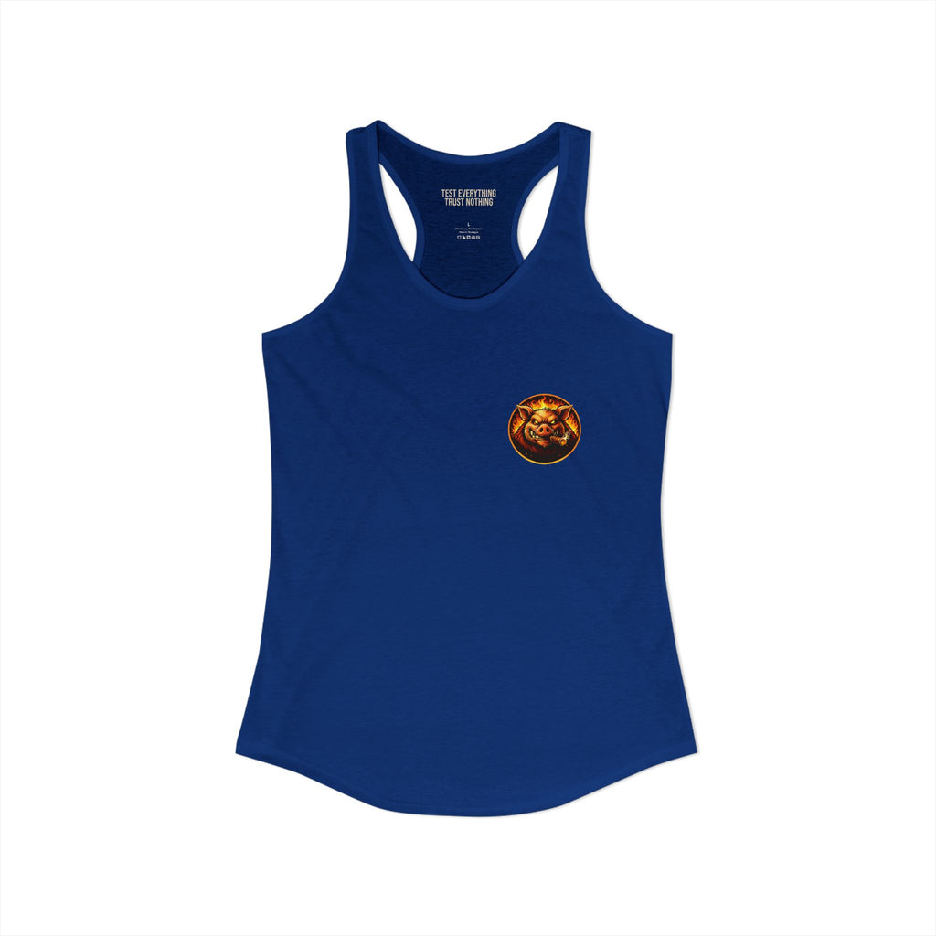 BBQ Test Pit logo women's tank mockup