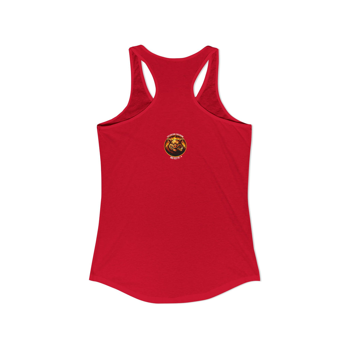 BBQ Test Pit I Like Big Butts women's racerback mockup