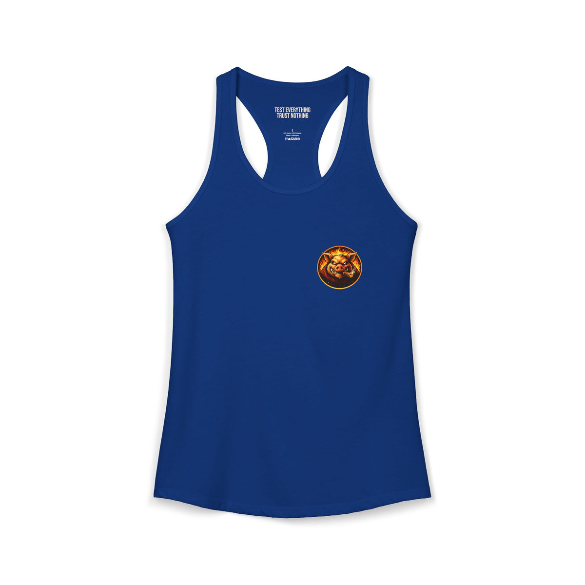 BBQ Test Pit logo women's tank mockup