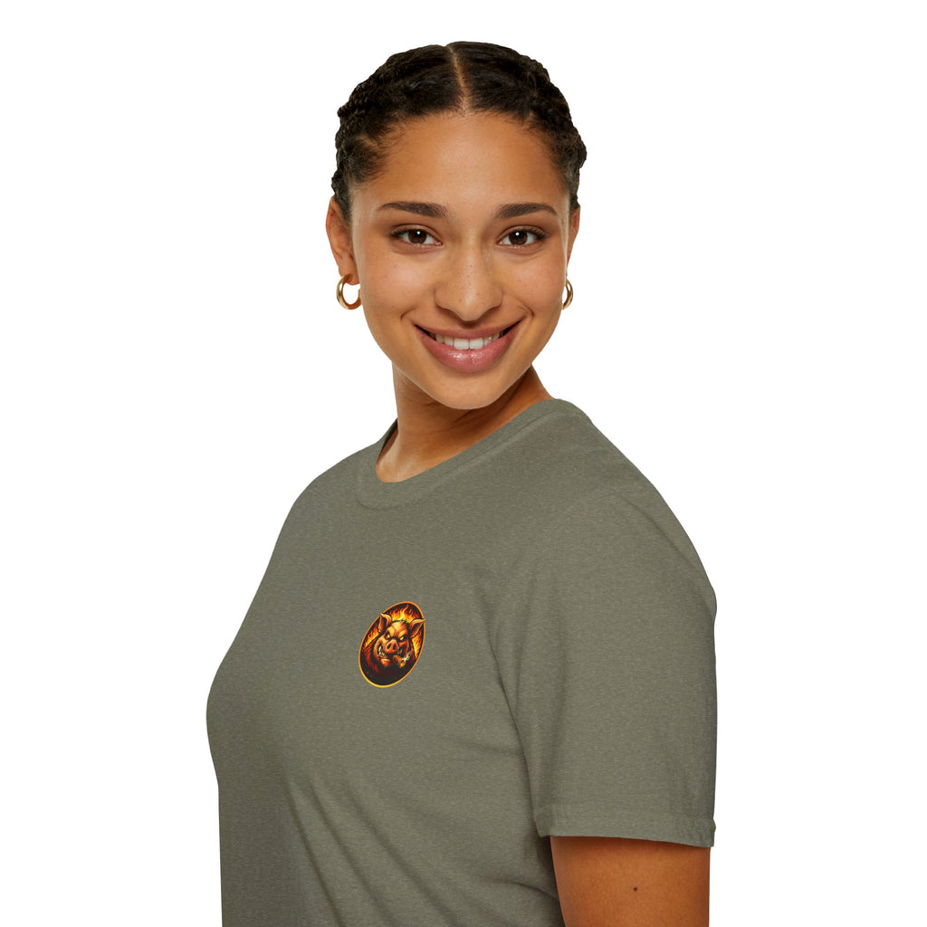 BBQ Test Pit logo soft tee mockup