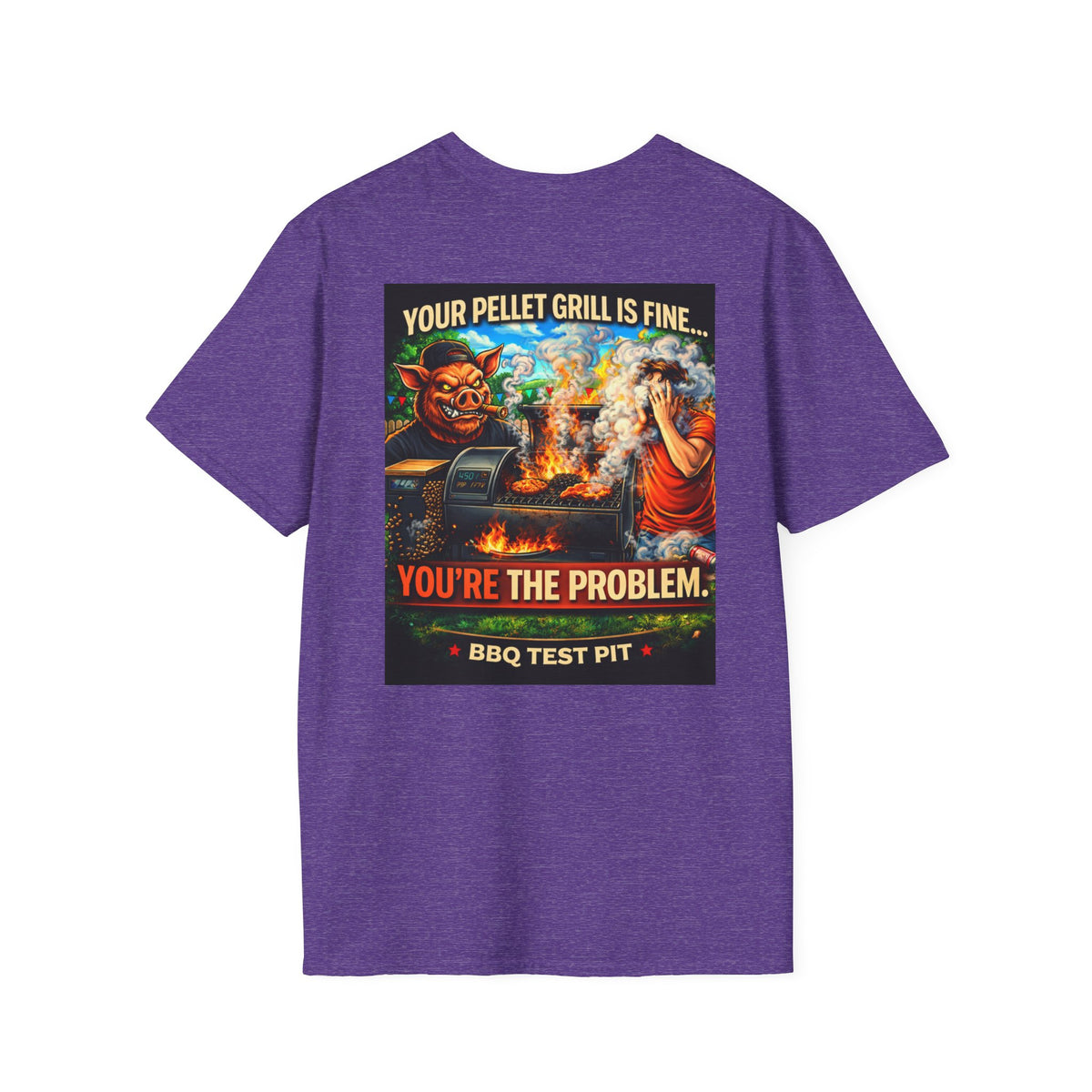 BBQ Test Pit Your Pellet Grill Is Fine soft tee mockup