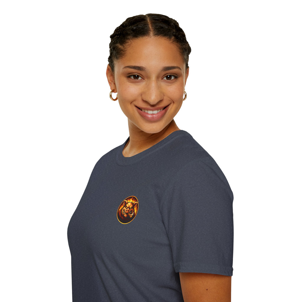 BBQ Test Pit logo soft tee mockup