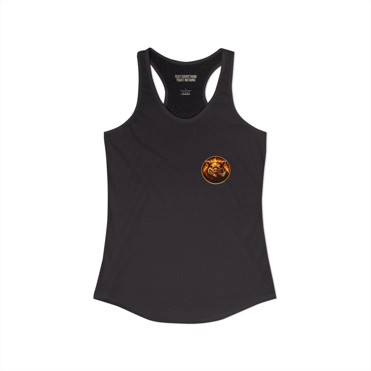 BBQ Test Pit logo women's tank mockup