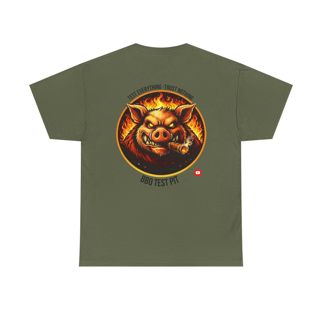 BBQ Test Pit logo tee mockup