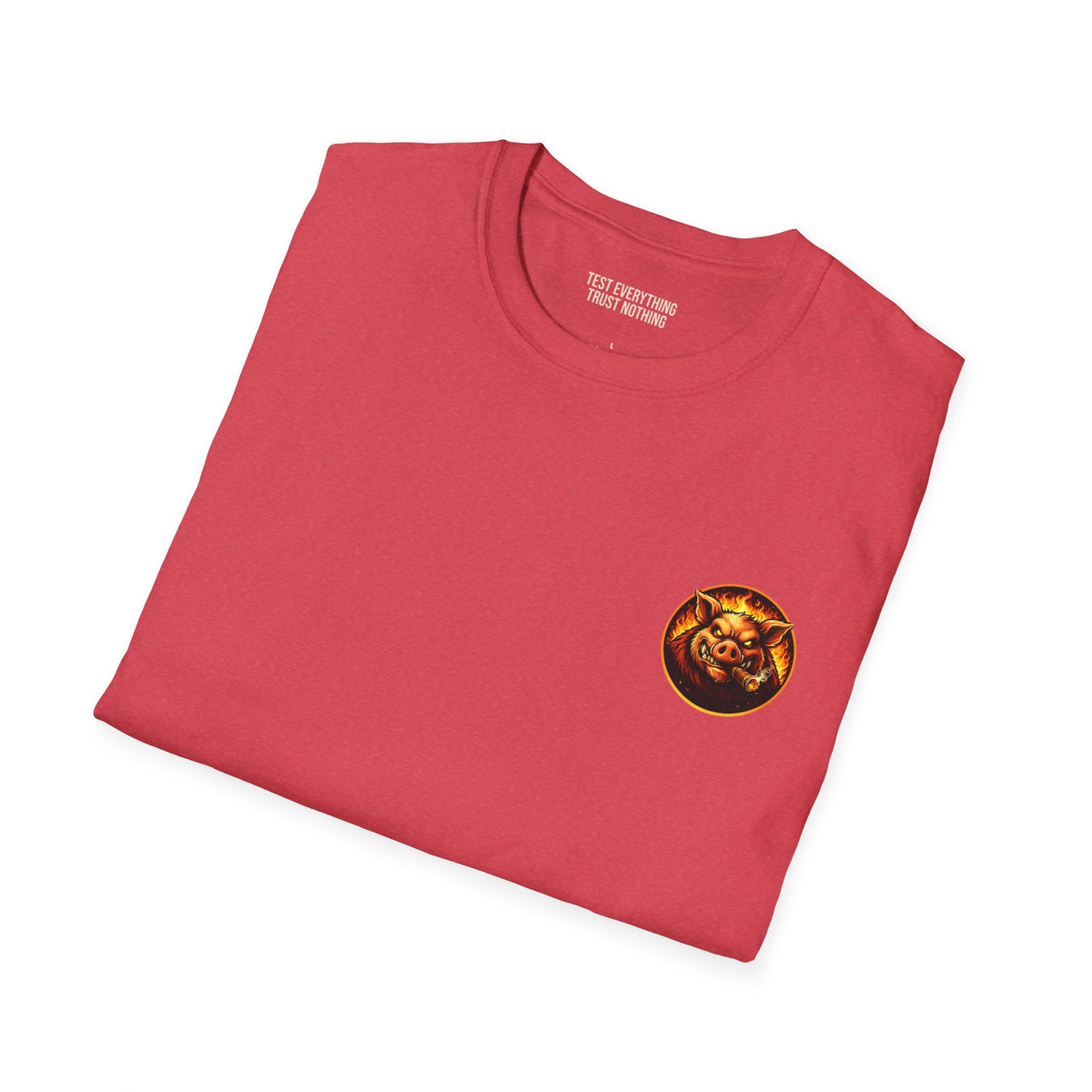 BBQ Test Pit logo soft tee mockup