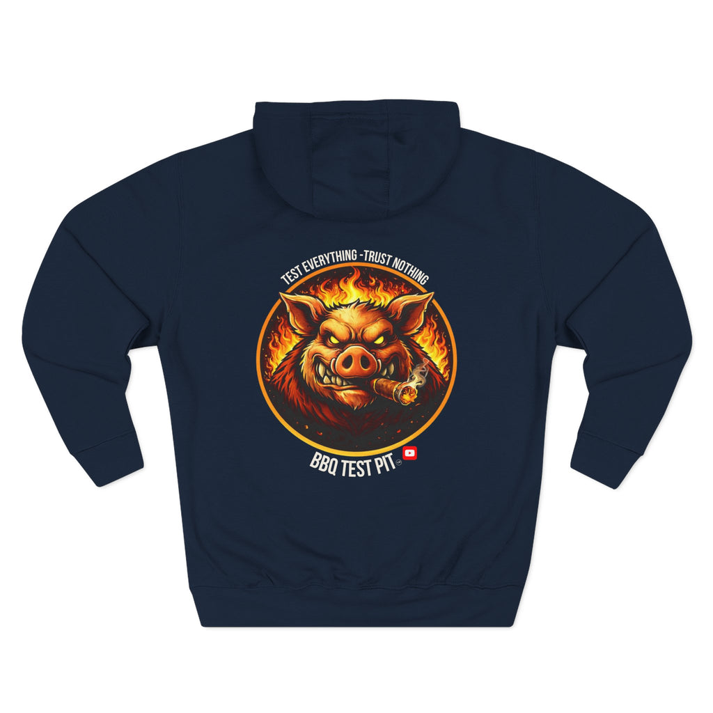 BBQ Test Pit logo hoodie mockup