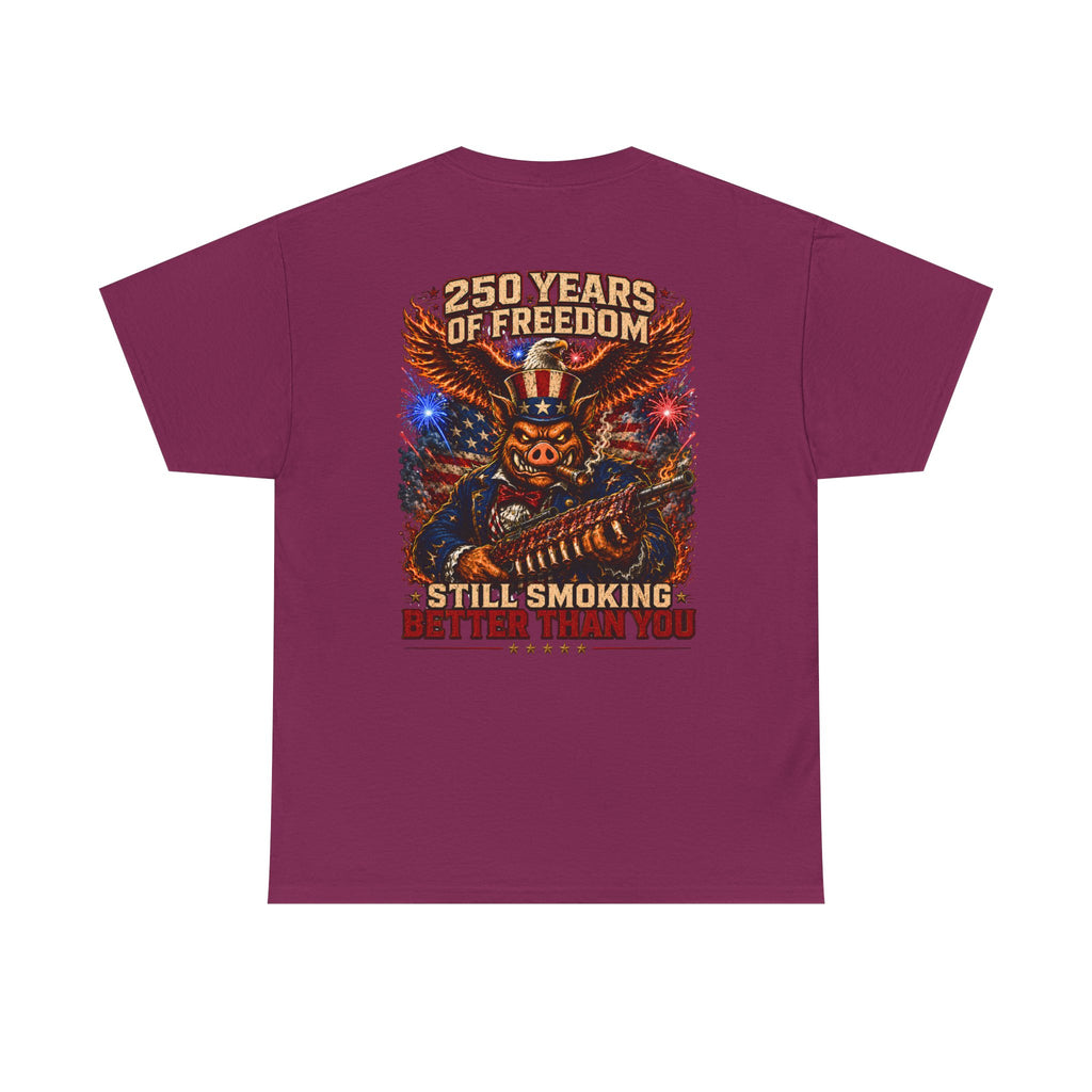 BBQ Test Pit 250 Years of Freedom soft tee mockup
