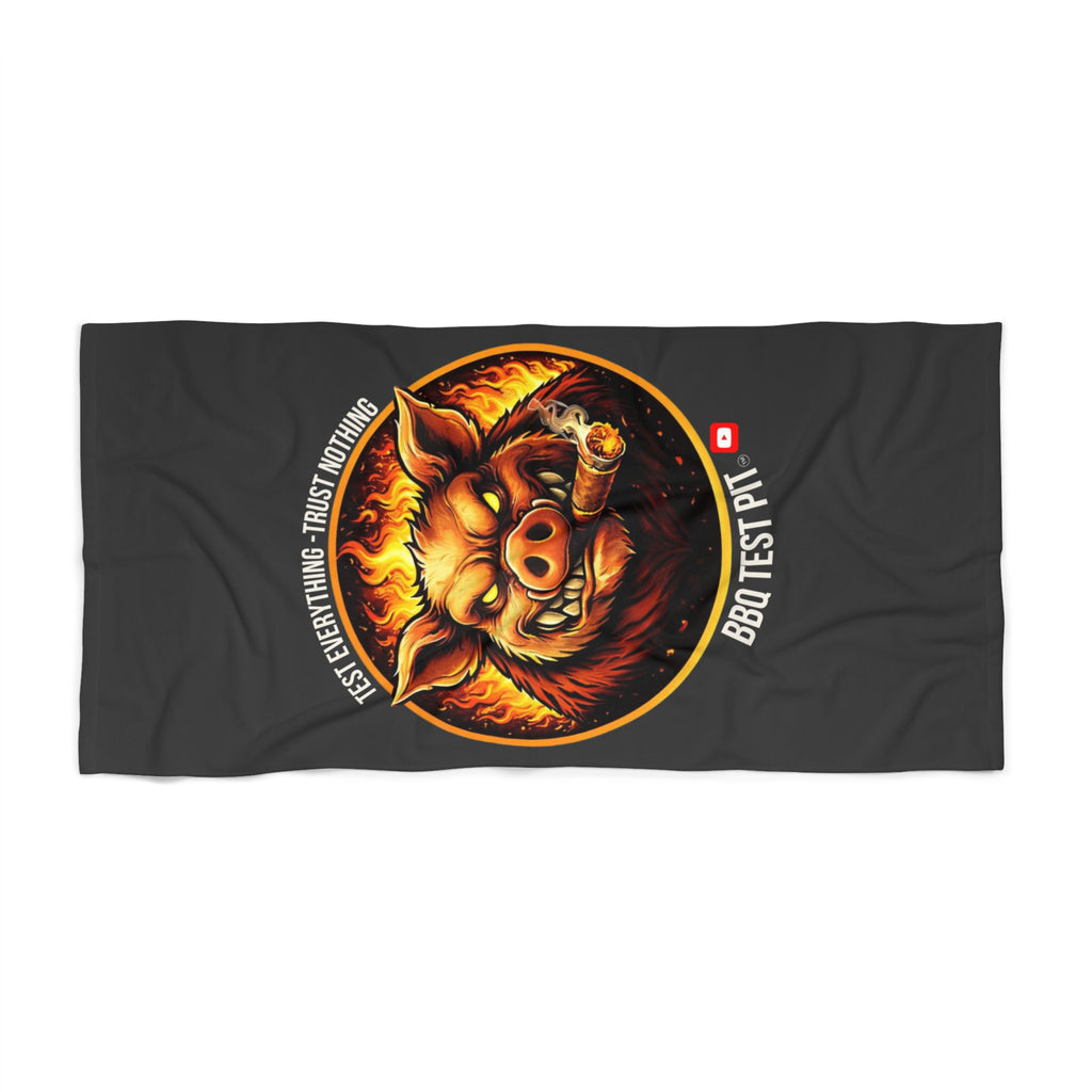 BBQ Test Pit oversized pit towel mockup