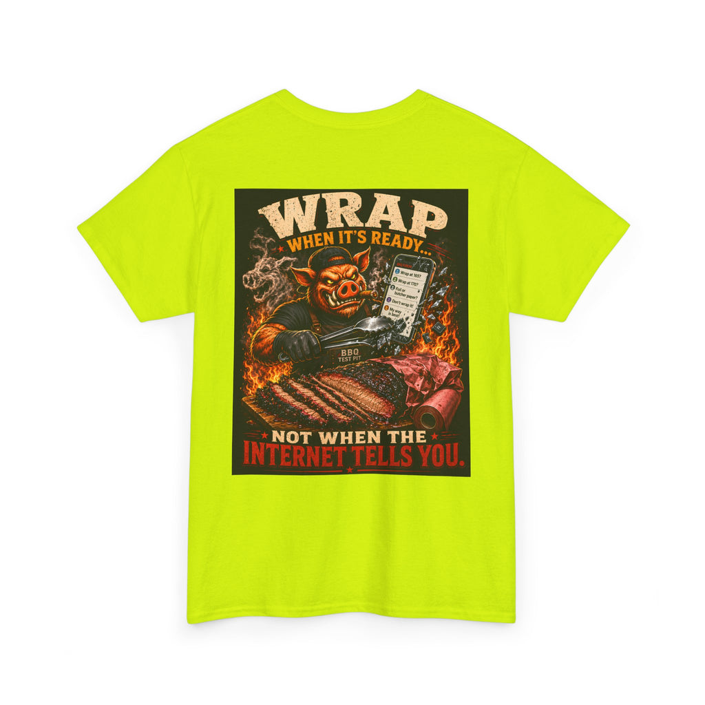 BBQ Test Pit Wrap When It's Ready soft tee mockup