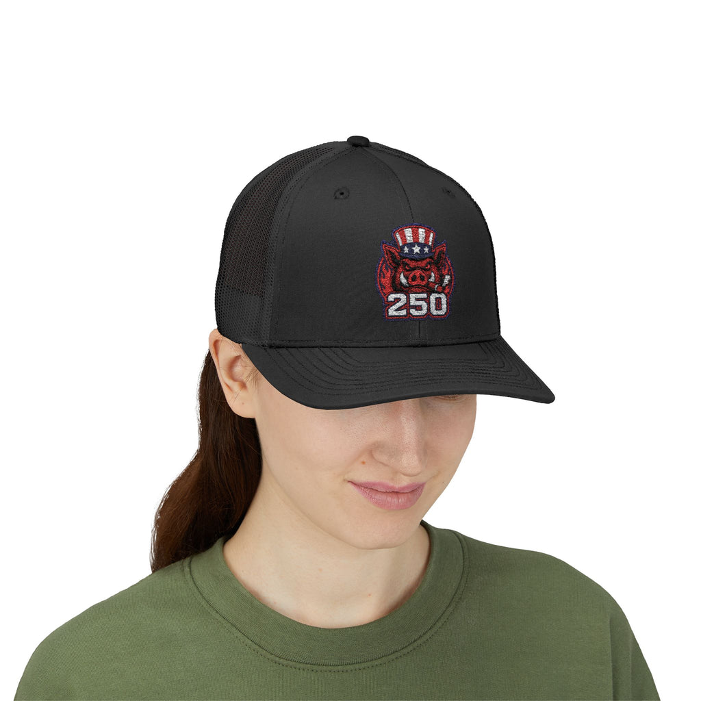 BBQ Test Pit 250 Years of Freedom trucker hat mockup