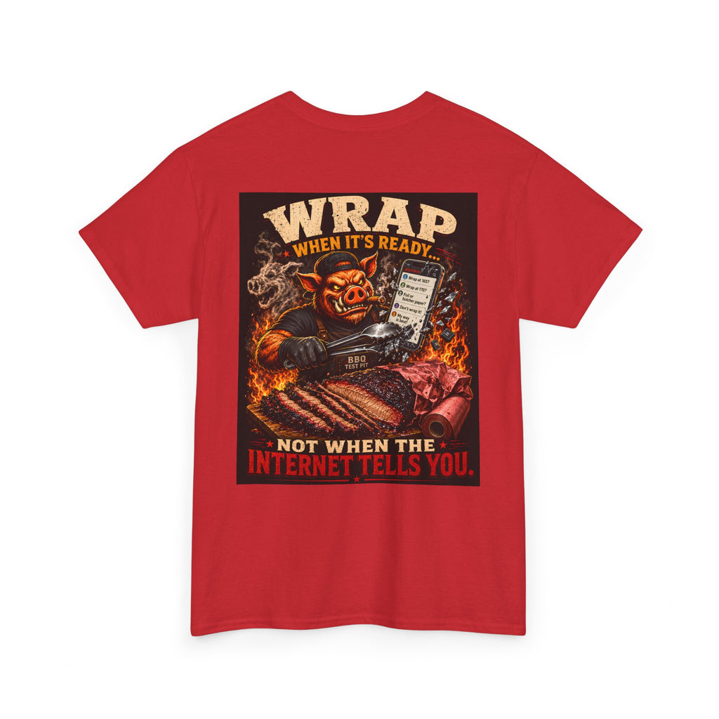 BBQ Test Pit Wrap When It's Ready soft tee mockup