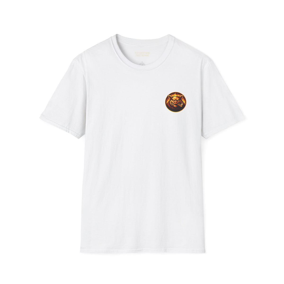 BBQ Test Pit logo soft tee mockup