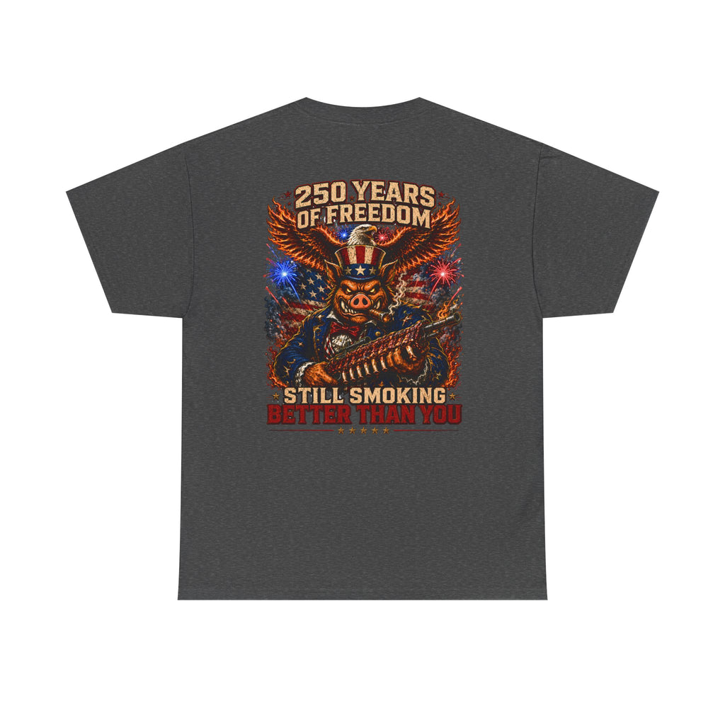 BBQ Test Pit 250 Years of Freedom soft tee mockup