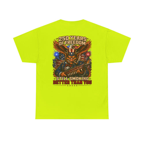 BBQ Test Pit 250 Years of Freedom soft tee mockup