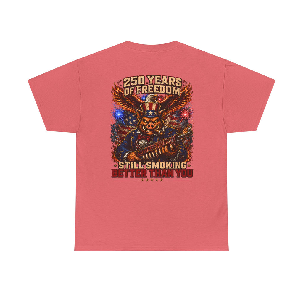 BBQ Test Pit 250 Years of Freedom soft tee mockup