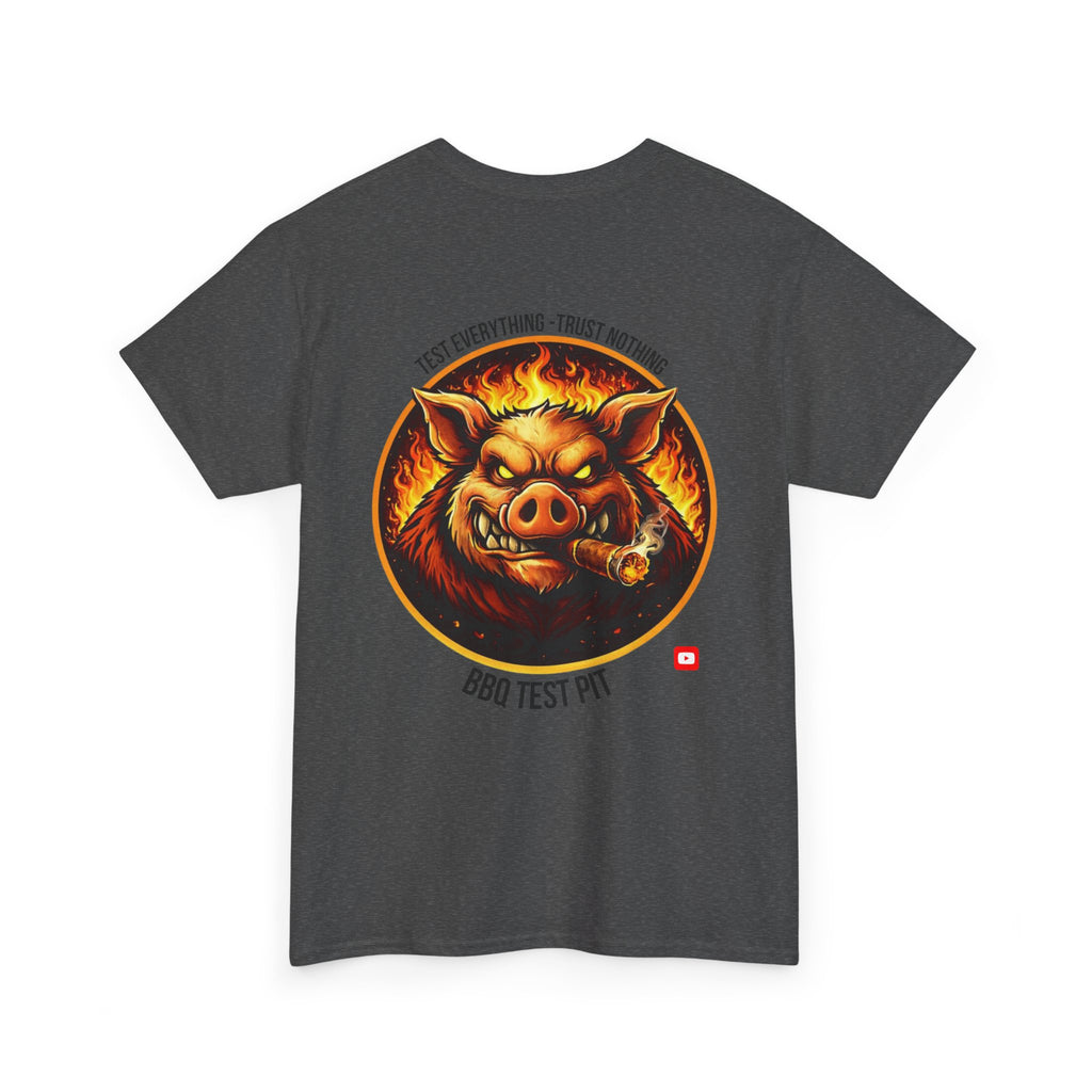 BBQ Test Pit logo tee mockup