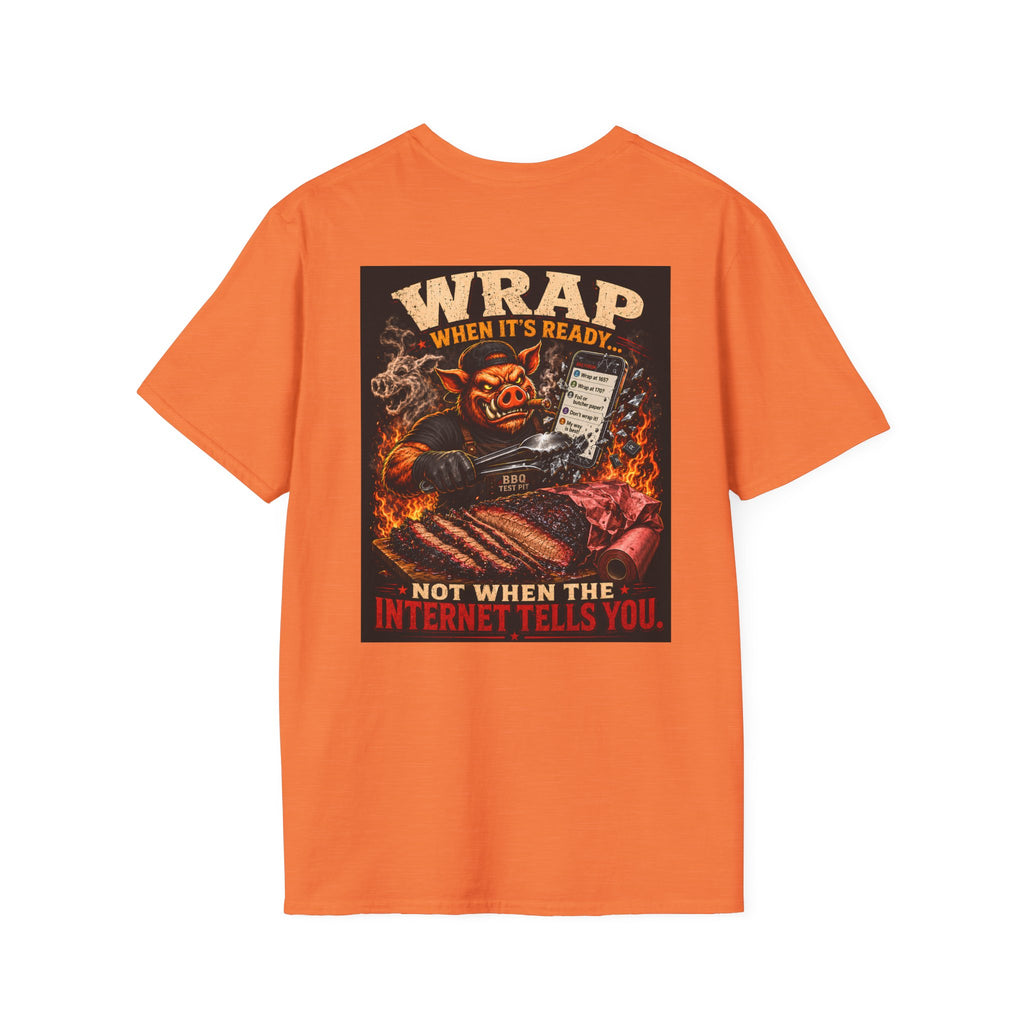 BBQ Test Pit Wrap When It's Ready tee mockup