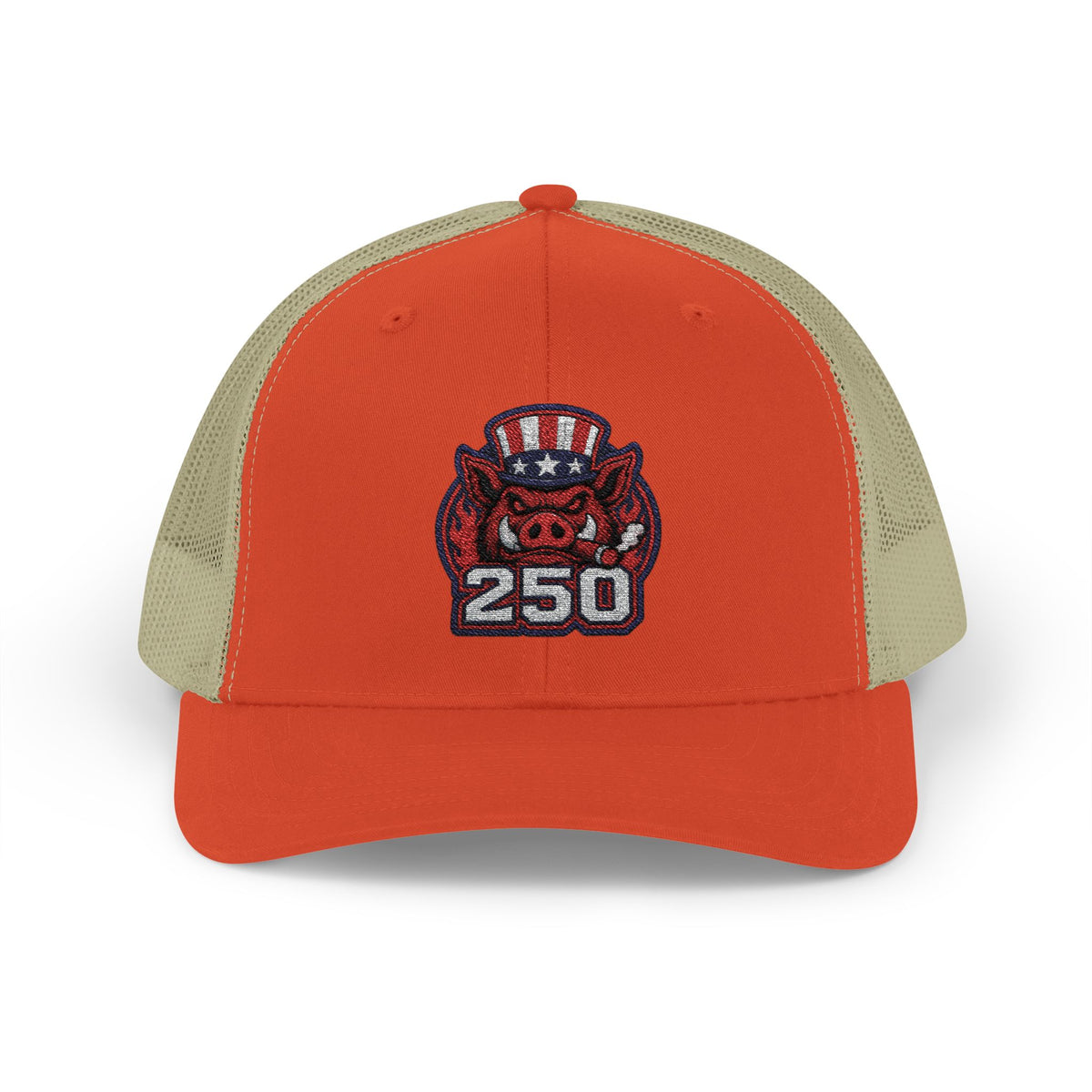 BBQ Test Pit 250 Years of Freedom trucker hat mockup