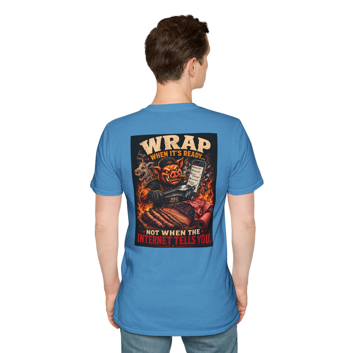 BBQ Test Pit Wrap When It's Ready tee mockup