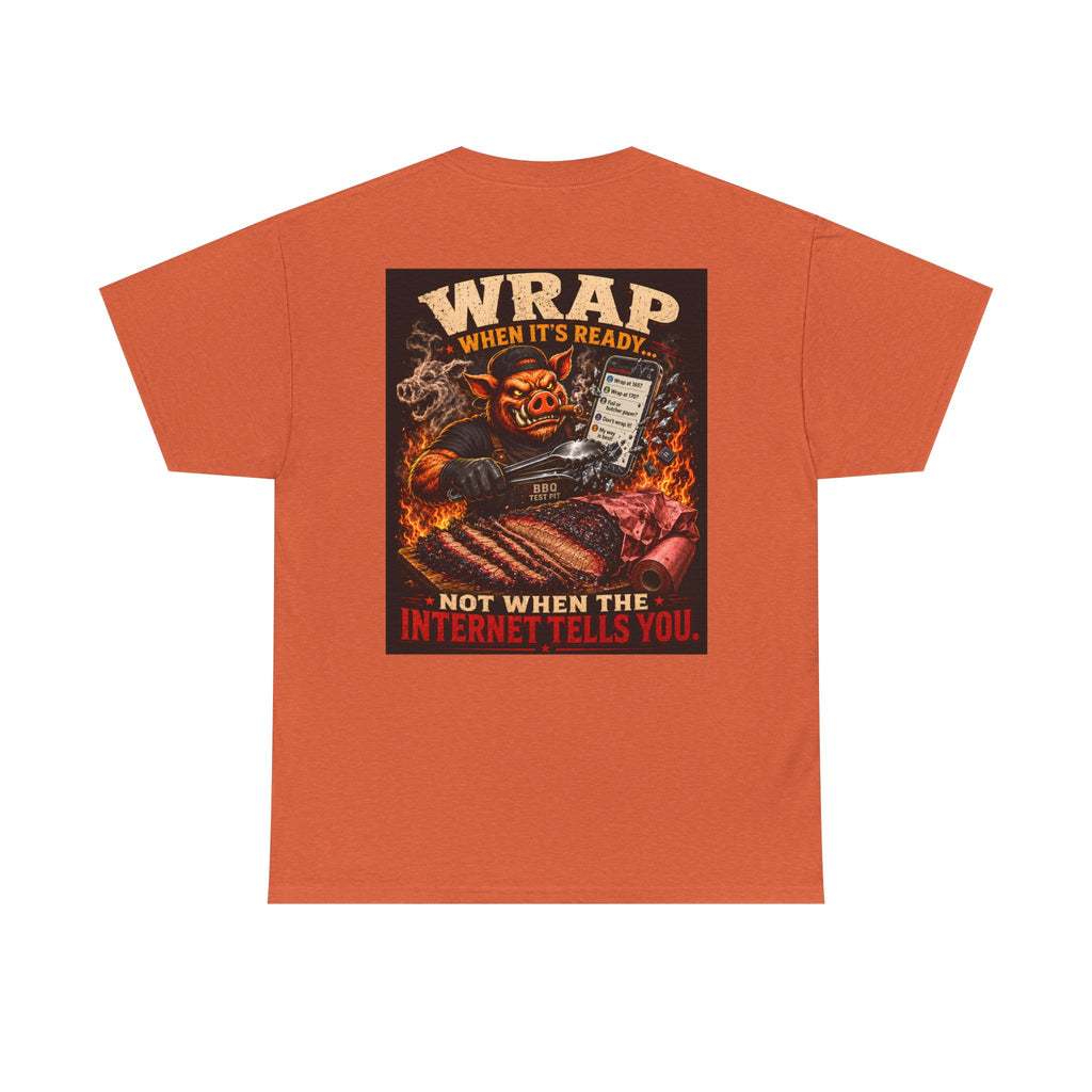 BBQ Test Pit Wrap When It's Ready soft tee mockup